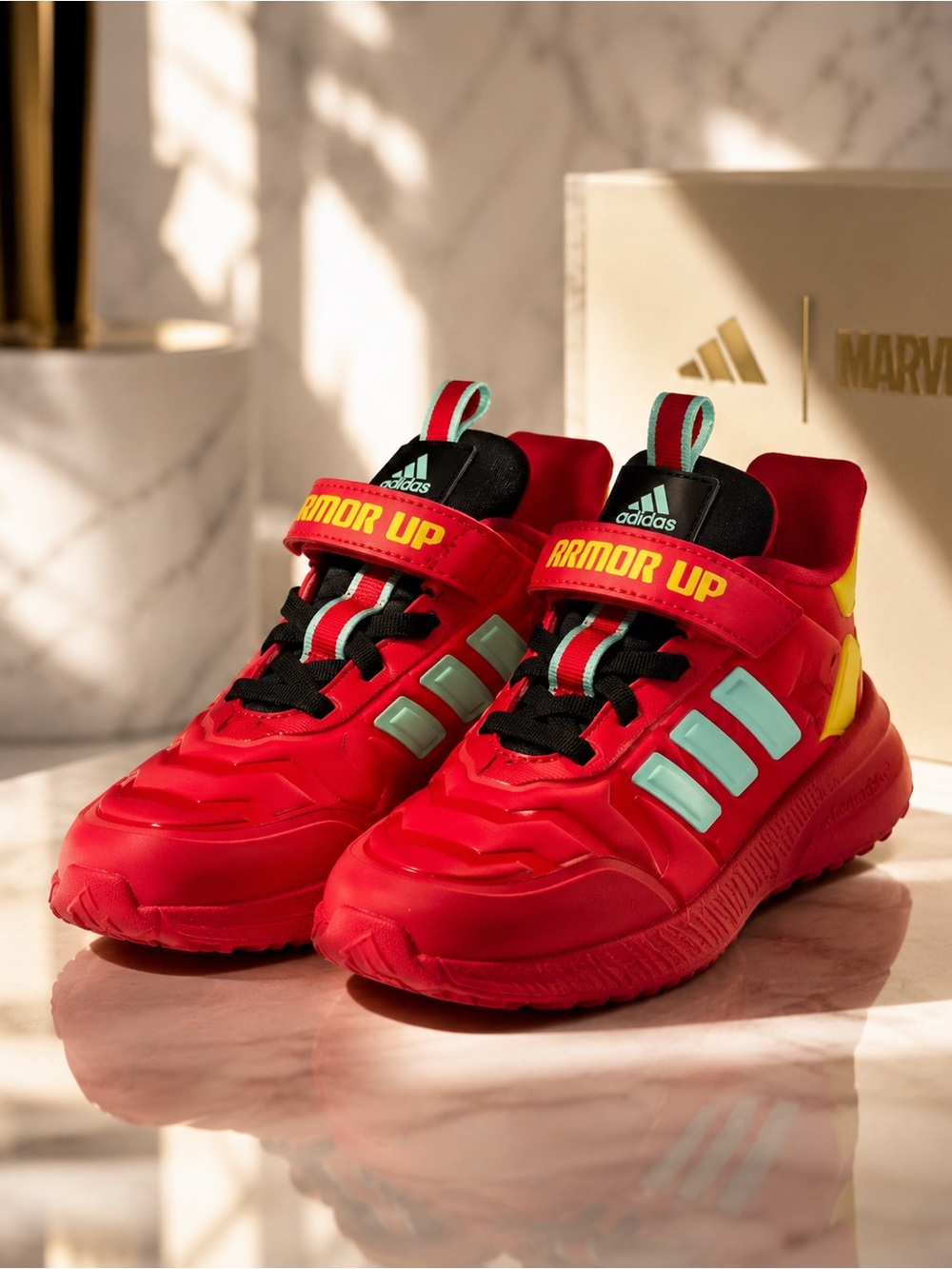 Adidas x Marvel Iron Man X_PLRPATH Kids Shoes Red JQ6686 Size 13K / EU 31 – NEW